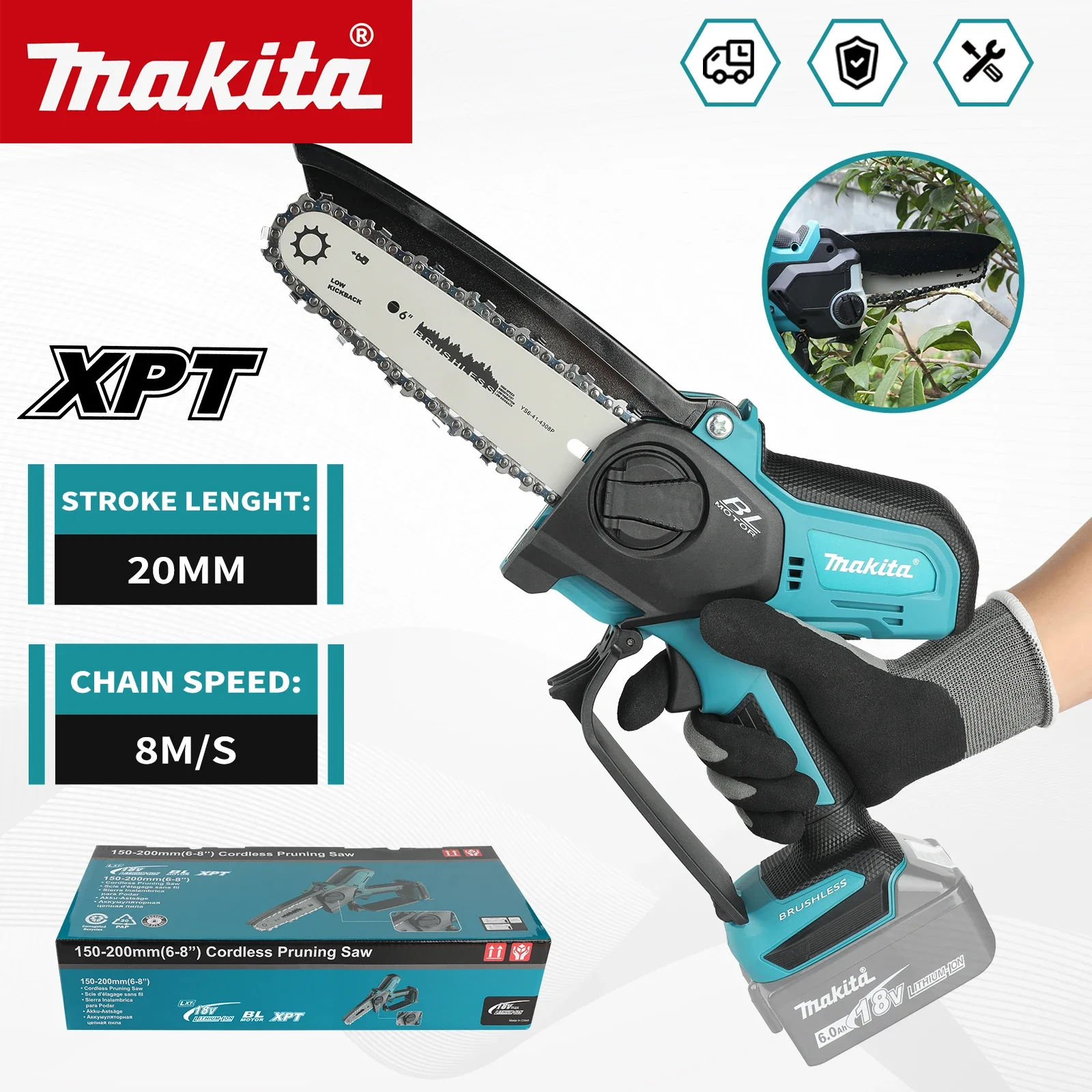 Mini Electric Chainsaw 6 Inch - Makita UC286 6 İnç Zincirli Elektrikli