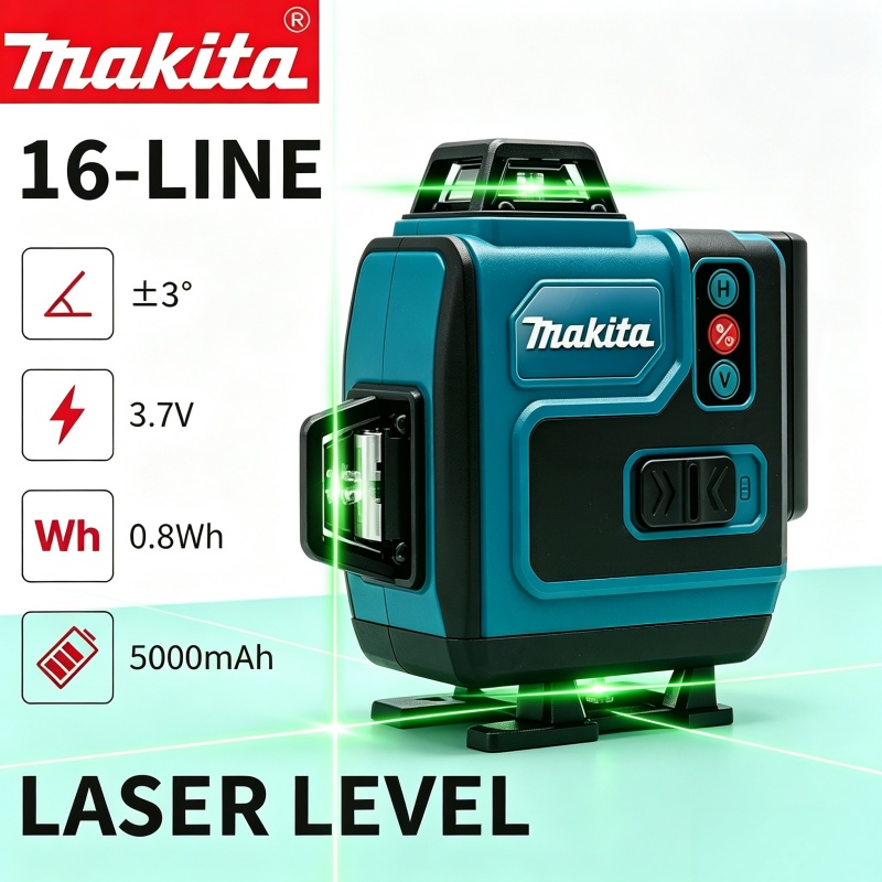 Laser Level 16 Lines 4D Green - 5.0Ah Maks. Makita 40V Pil, Makita