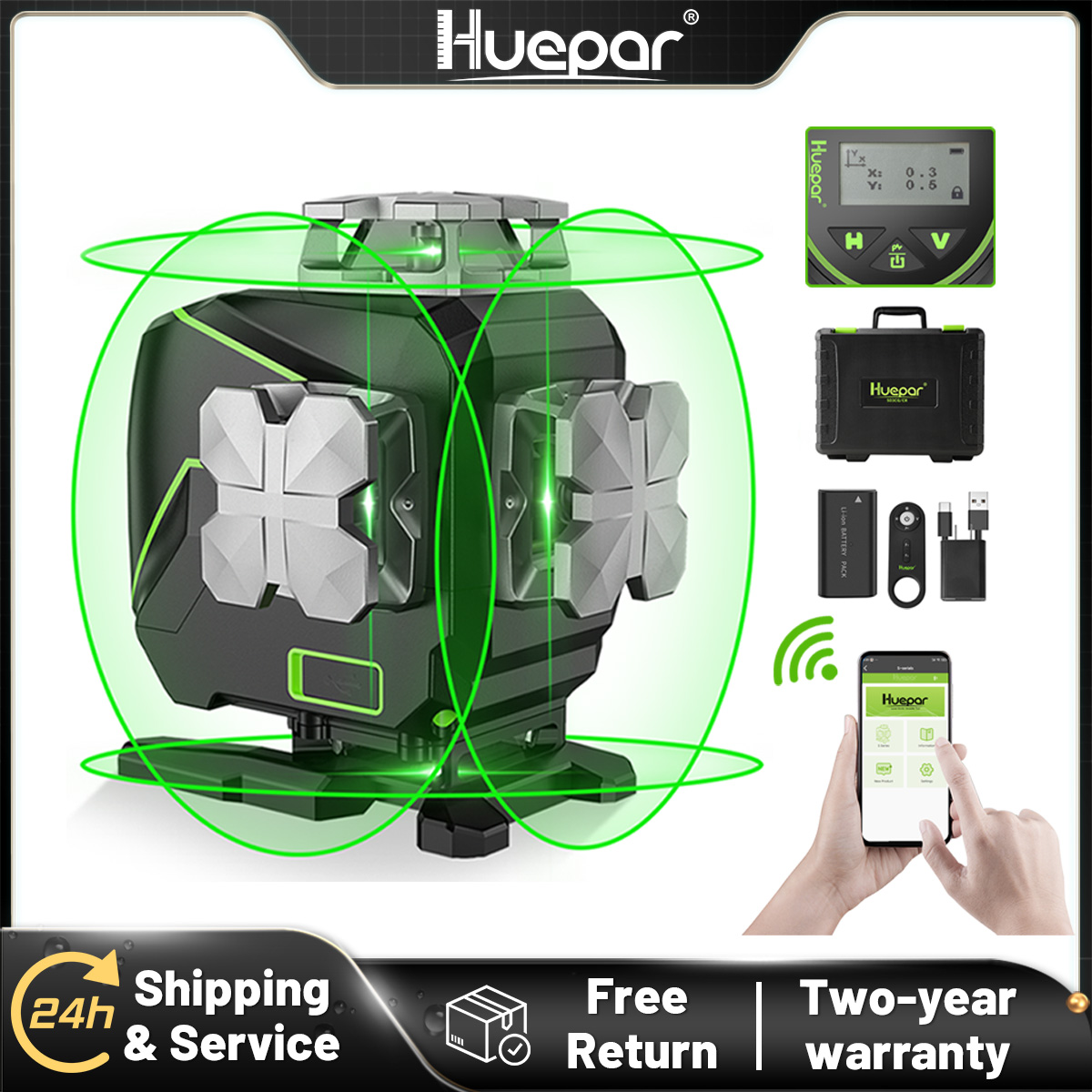 Huepar S04CG-A 16 Çizgili 4D Ç - Laser Level 16 Lines 4D Green incelemesi ve fiyatı
