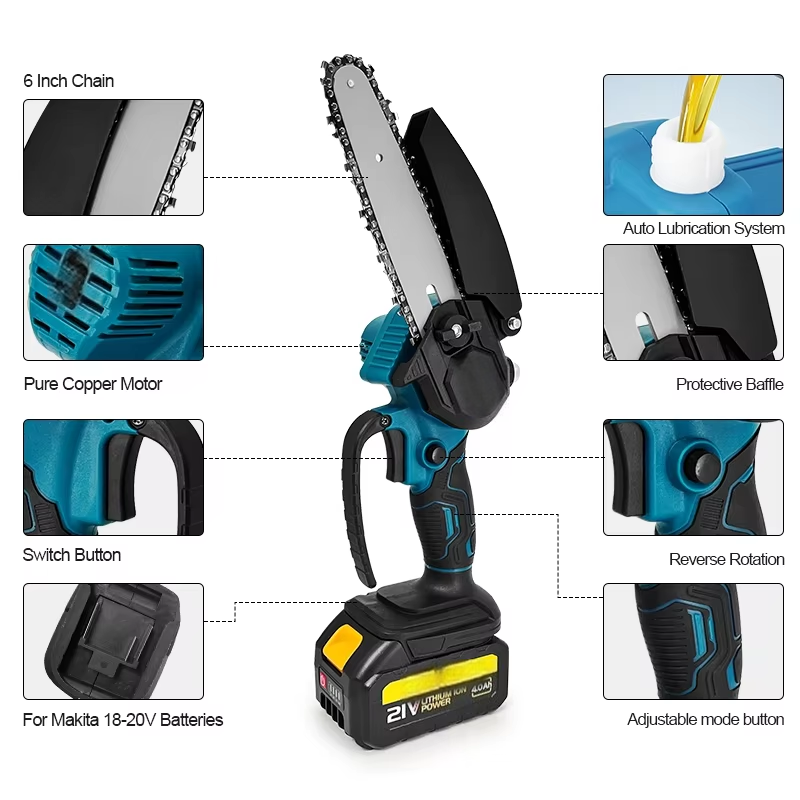 1700RPM 6 İnç Mini Li-Ion Elek - Mini Electric Chainsaw 6 Inch incelemesi ve fiyatı