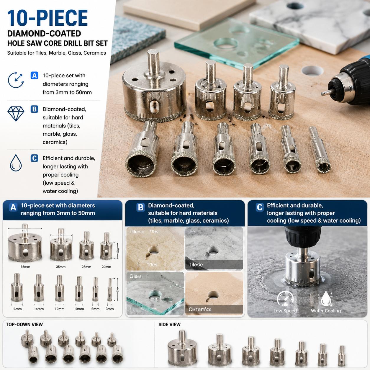 Elmas Kaplı Matkap Uçları Seti - Reciprocating Saw Attachment Drill incelemesi ve fiyatı