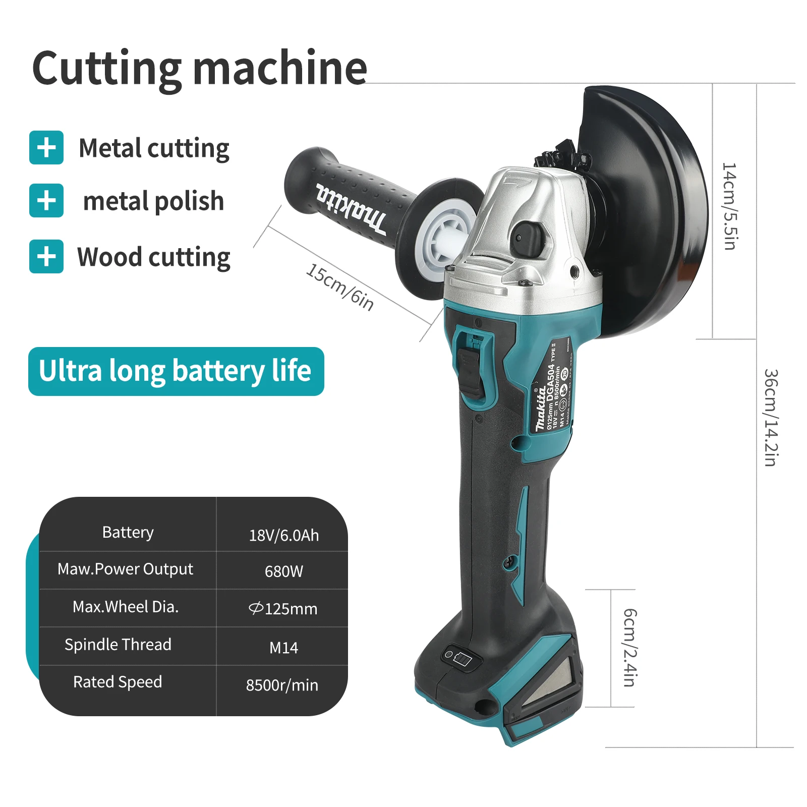 YENİ 2026 Makita DGA504 125mm  - Brushless Angle Grinder Battery Powered incelemesi ve fiyatı