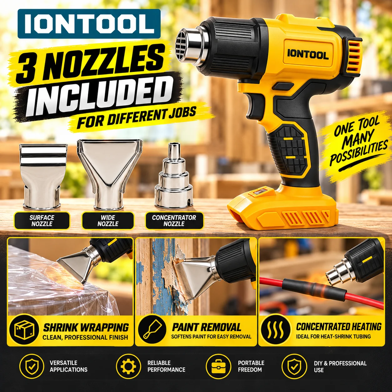 IONTOOL Kablosuz Sıcak Hava Ta - Cordless Heat Gun For Shrink Tubing incelemesi ve fiyatı