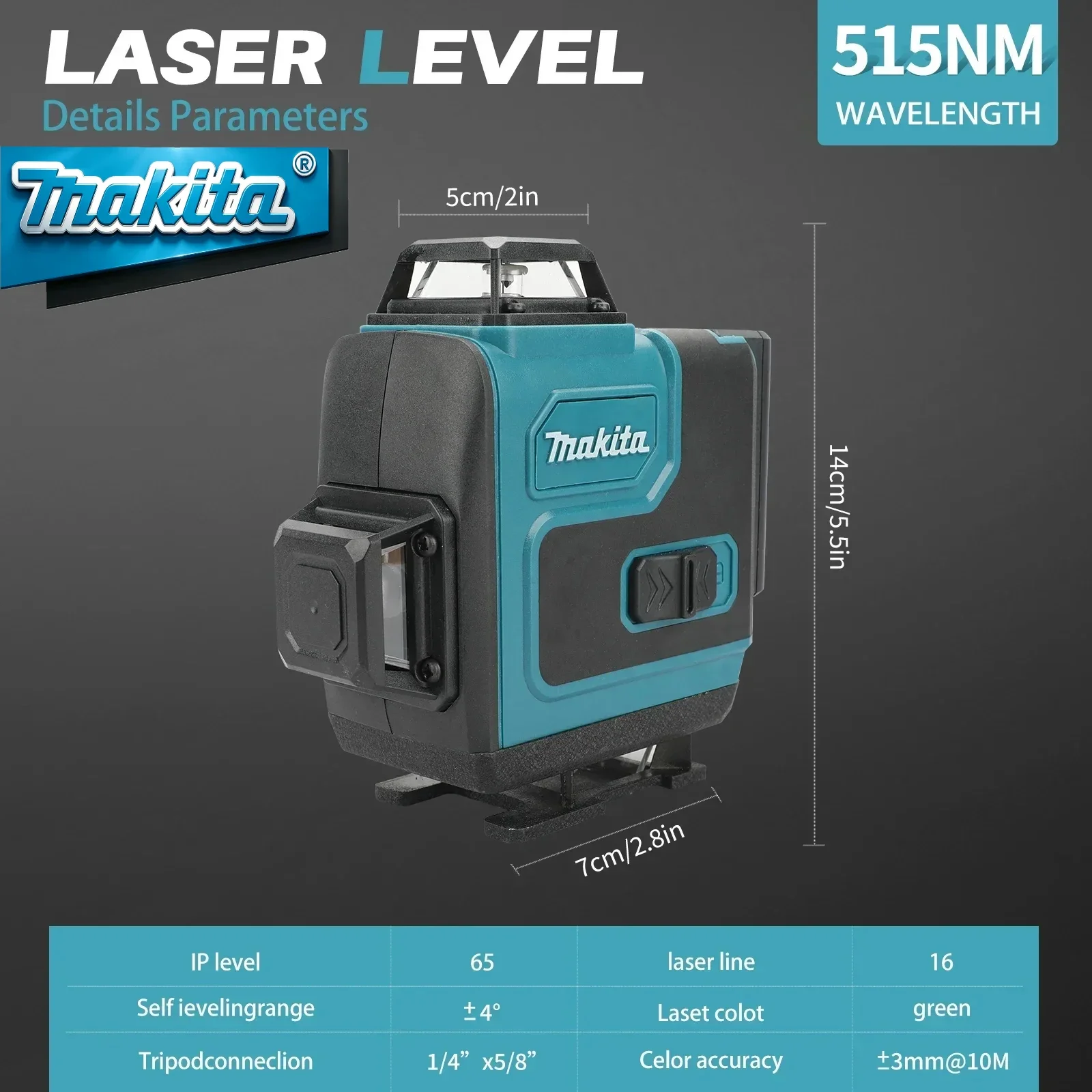 5.0Ah Maks. Makita 40V Pil, Ma - Laser Level 16 Lines 4D Green incelemesi ve fiyatı